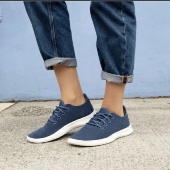 Allbirds Tree Runners Sneakers Blue White Womens 9 Shoes Lightweight Eco Mesh - Picture 14 of 14